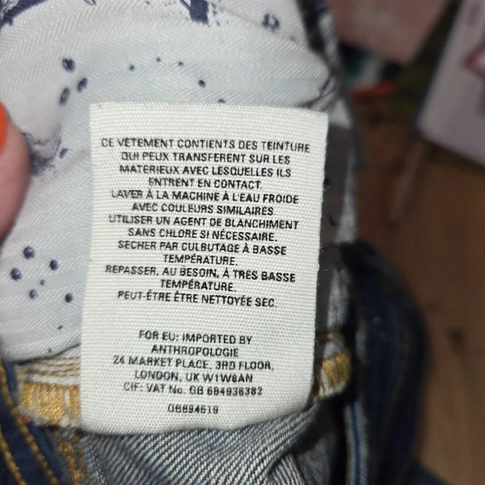 Pilcro‎ and the Letterpress Anthropologie Jeans Womens Blue Red 32 Button Fly - Picture 13 of 13